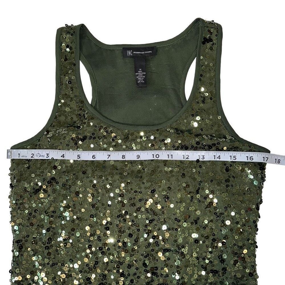 Inc International Concepts Womens All Over Green Sequin Mini Dress Mermaidcore - Picture 6 of 8